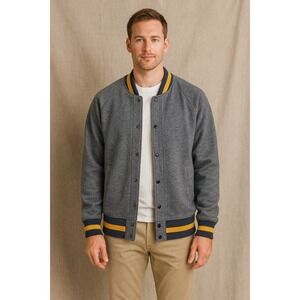 J.Crew Varsity Tweed Fleece Raglan‎ Bomber Jacket Preppy Academia Men's XXL